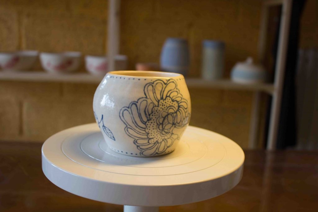 20210302-V-Petit pot céramique émaillé décor fleur bleue-8-0-0-8-260-CER-0,00